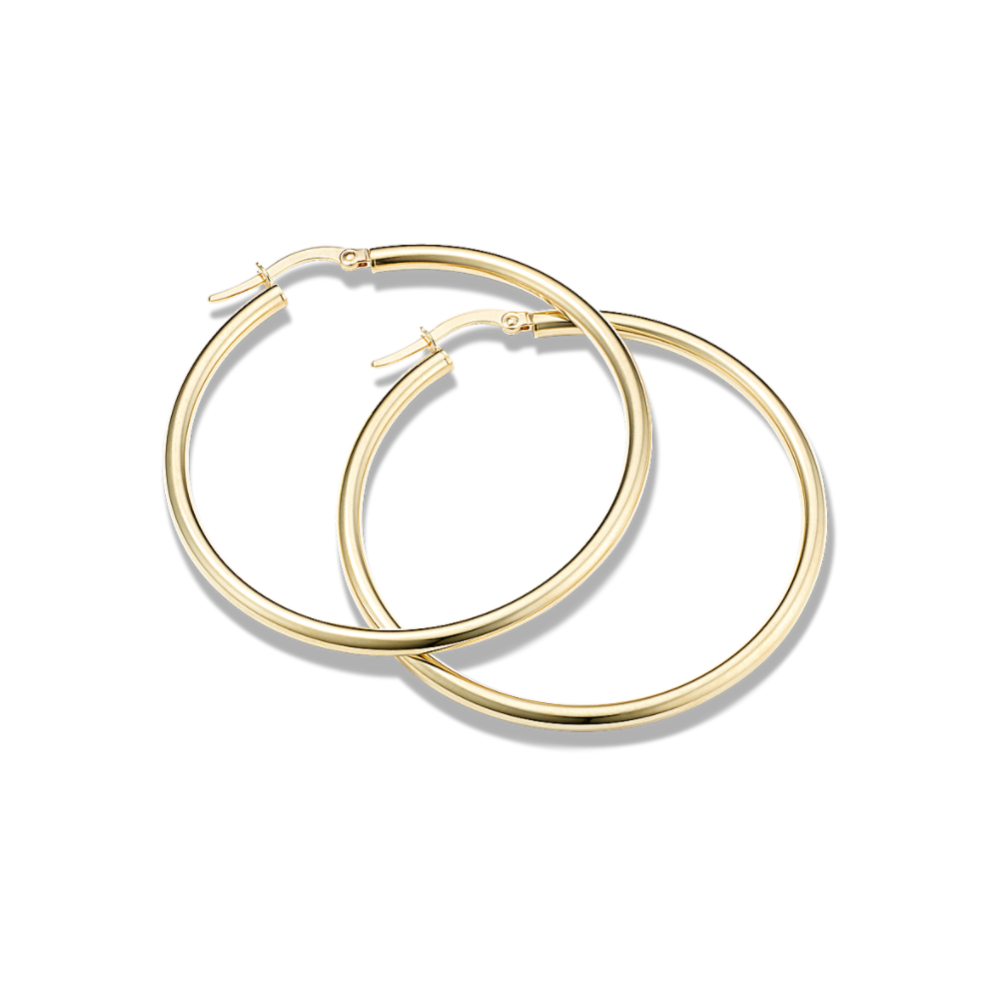 Bold Daily Oversized 14K Yellow Gold Hoops