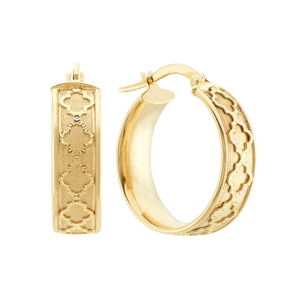 14k Yellow Gold Hoop Earrings Shane Co.