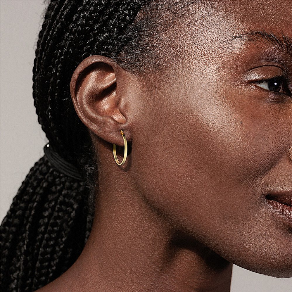 Gold oval hoops sale