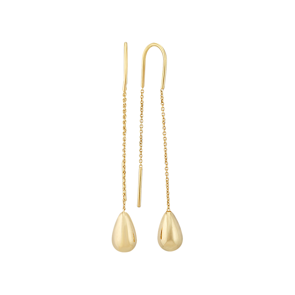 14k Yellow Gold Threader Earrings Shane Co.