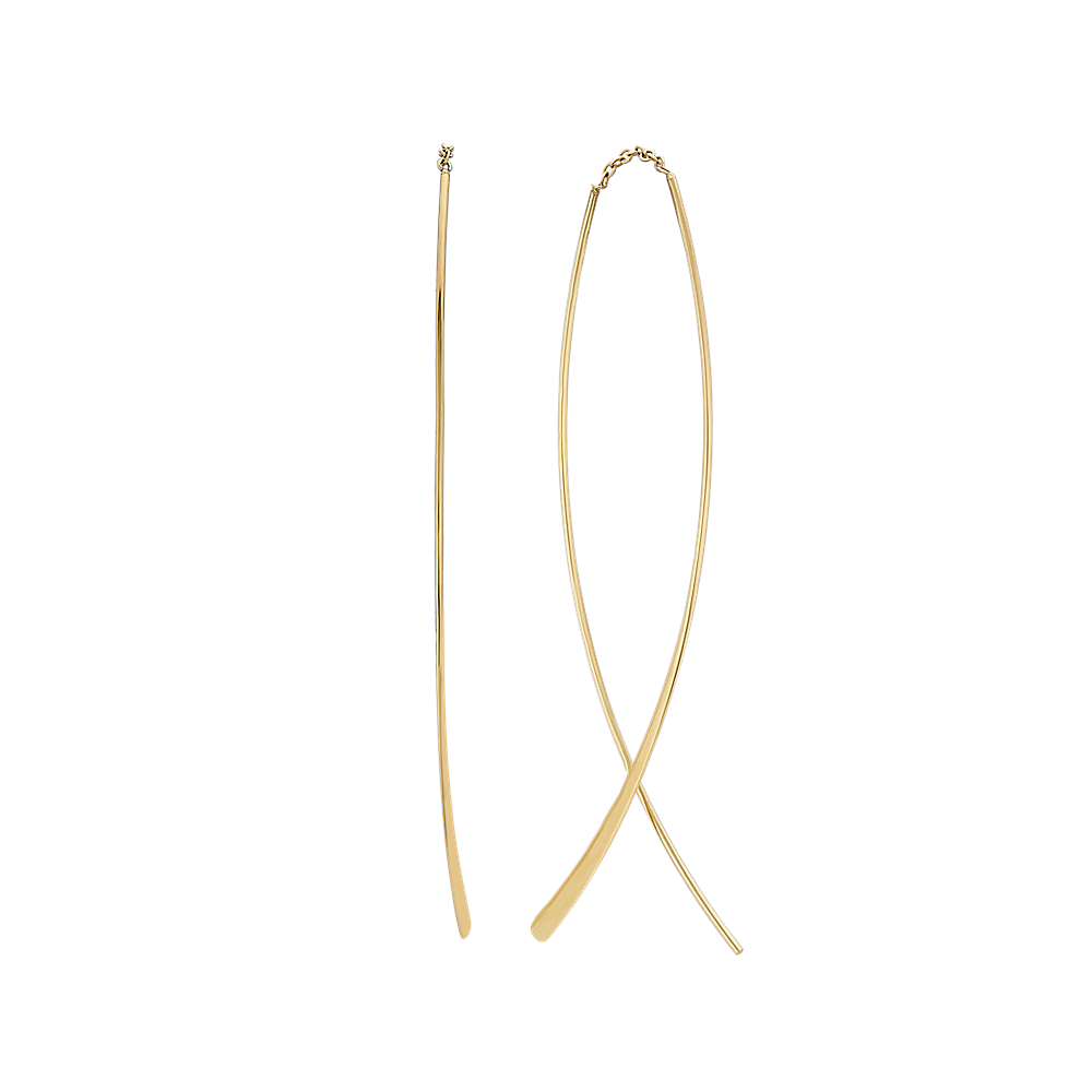 14k Yellow Gold Threader Earrings Shane Co.