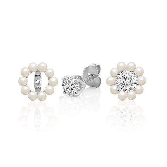 2.5mm Cultured Freshwater Pearl Earring Jackets Shane Co.