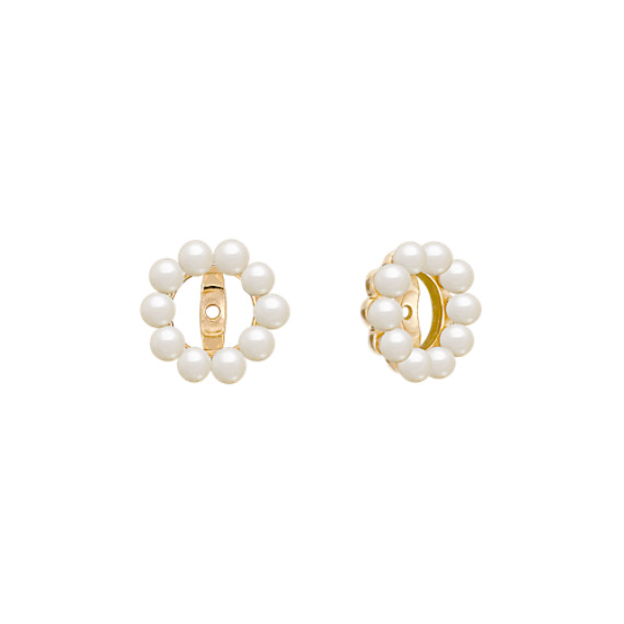 2 5mm Cultured Freshwater Pearl Earring Jackets Shane Co 2 5mm Cultured Freshwater Pearl Earring Jackets