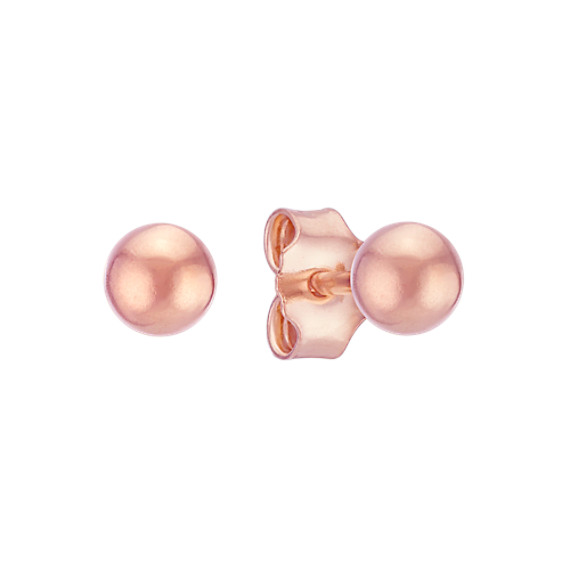 4mm 14k Rose Gold Ball Stud Earrings Shane Co 4mm 14k Rose Gold Ball Stud Earrings