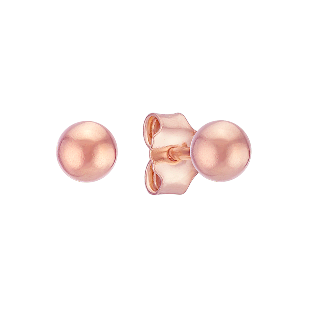 4mm 14k Rose Gold Ball Stud Earrings