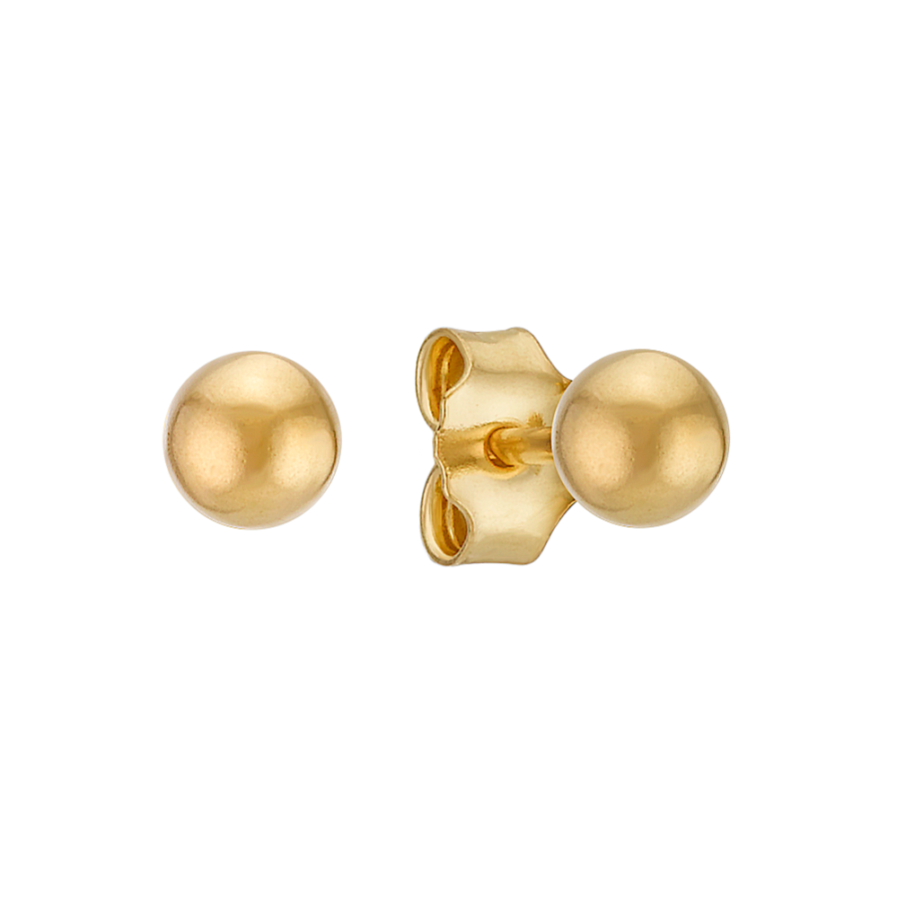 4mm 14k Yellow Gold Ball Stud Earrings