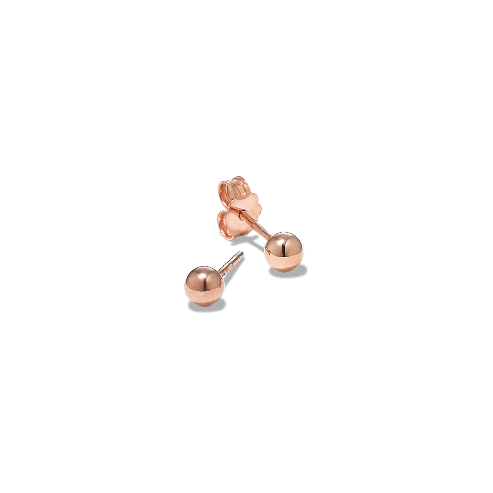 14k Rose Gold 4mm Ball Stud Earrings