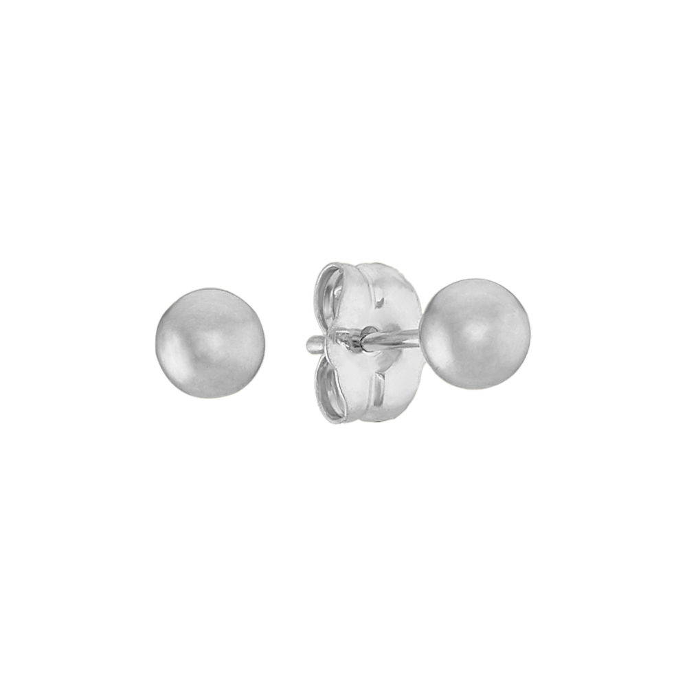 4mm Ball Stud Earrings in 14k White Gold