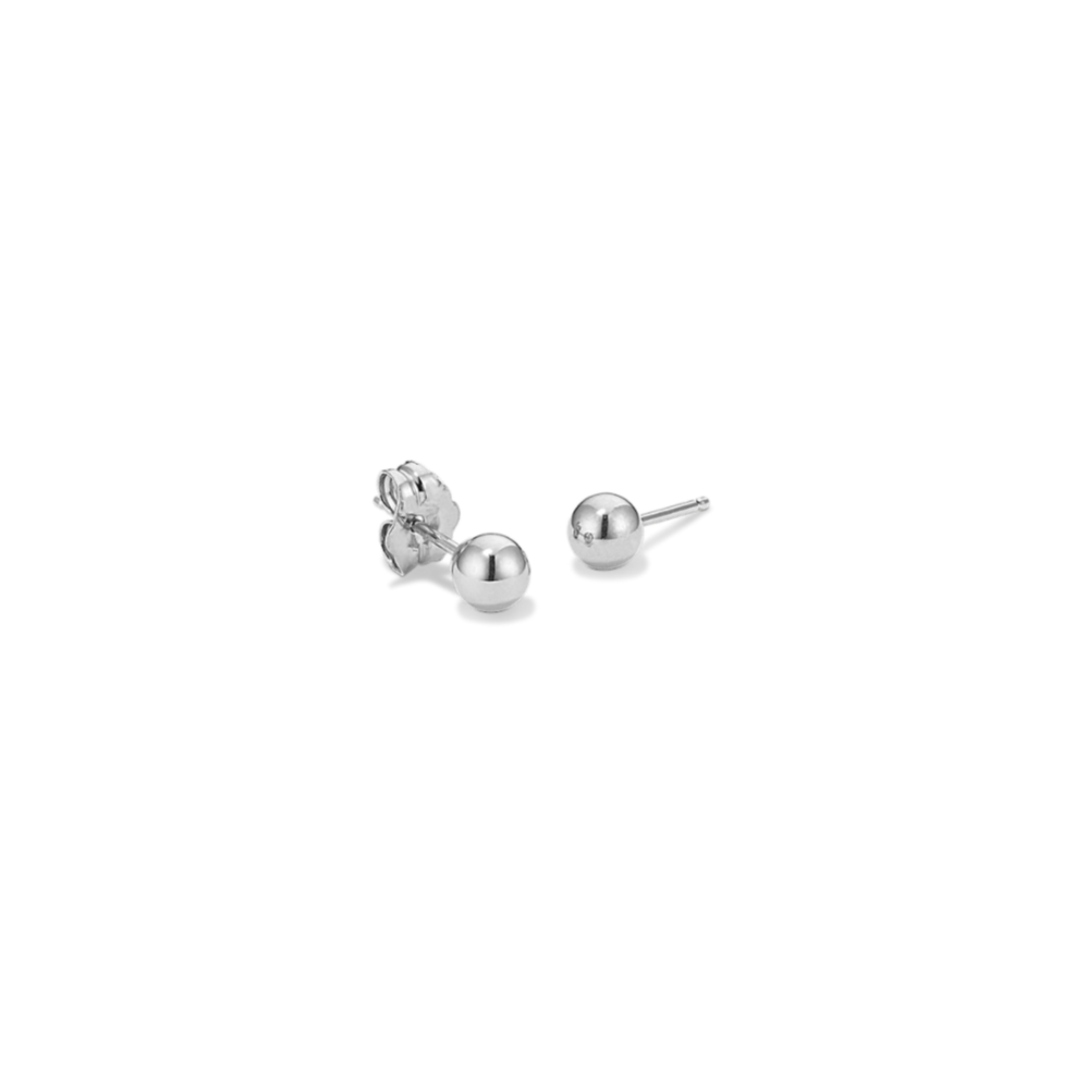 4mm 14K White Gold Ball Studs