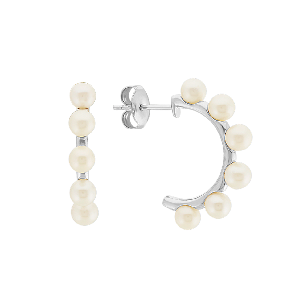 4mm Freshwater Cultured Pearl Hoop Earrings