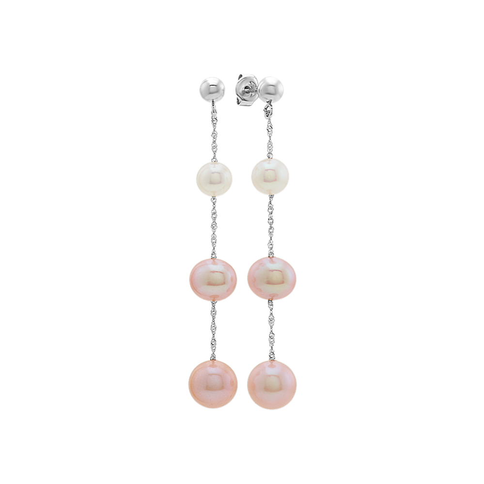 5.5-8mm Freshwater Cultured Pearl Dangle Earrings