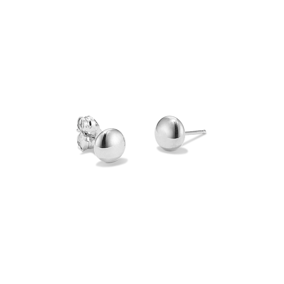 5mm 14K White Gold Half Ball Studs