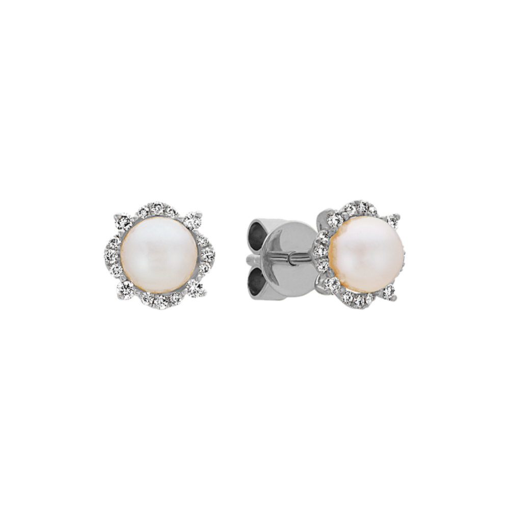 Musique Cultured Akoya Pearl & Diamond Earrings