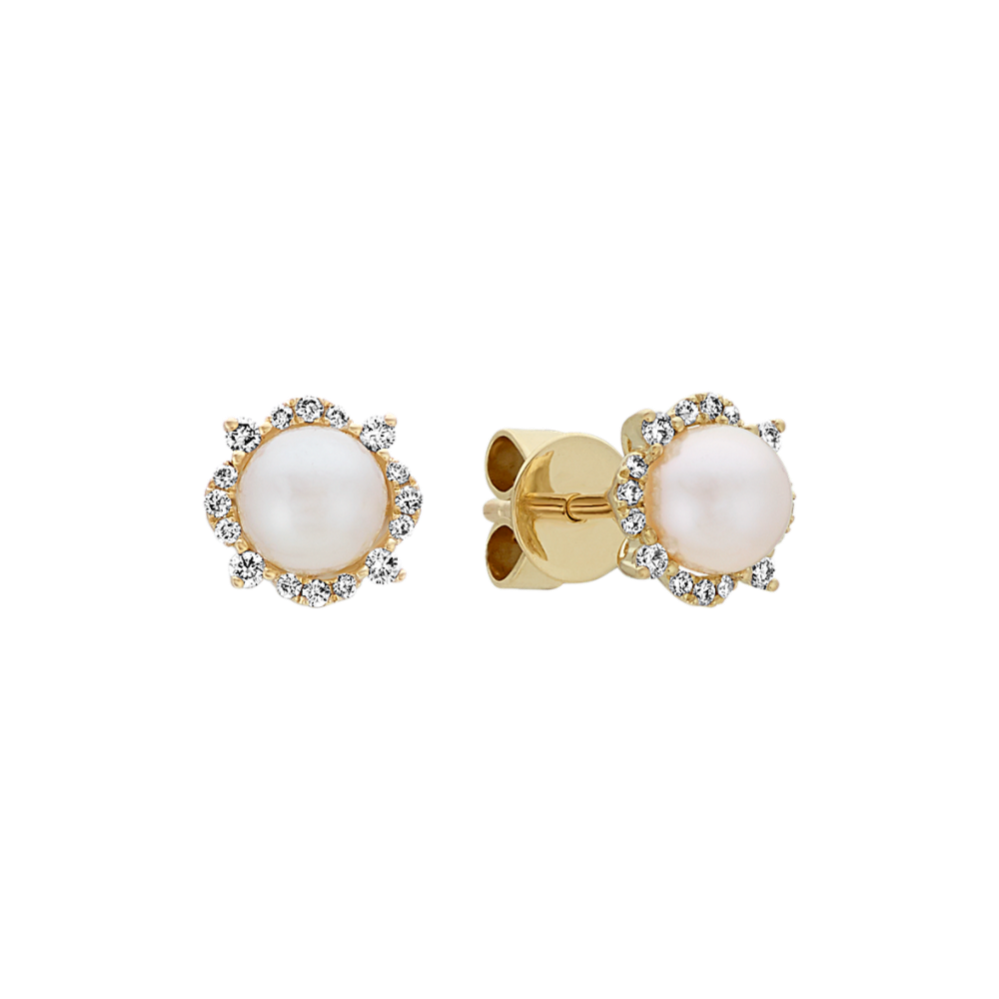 Musique Cultured Akoya Pearl & Diamond Earrings