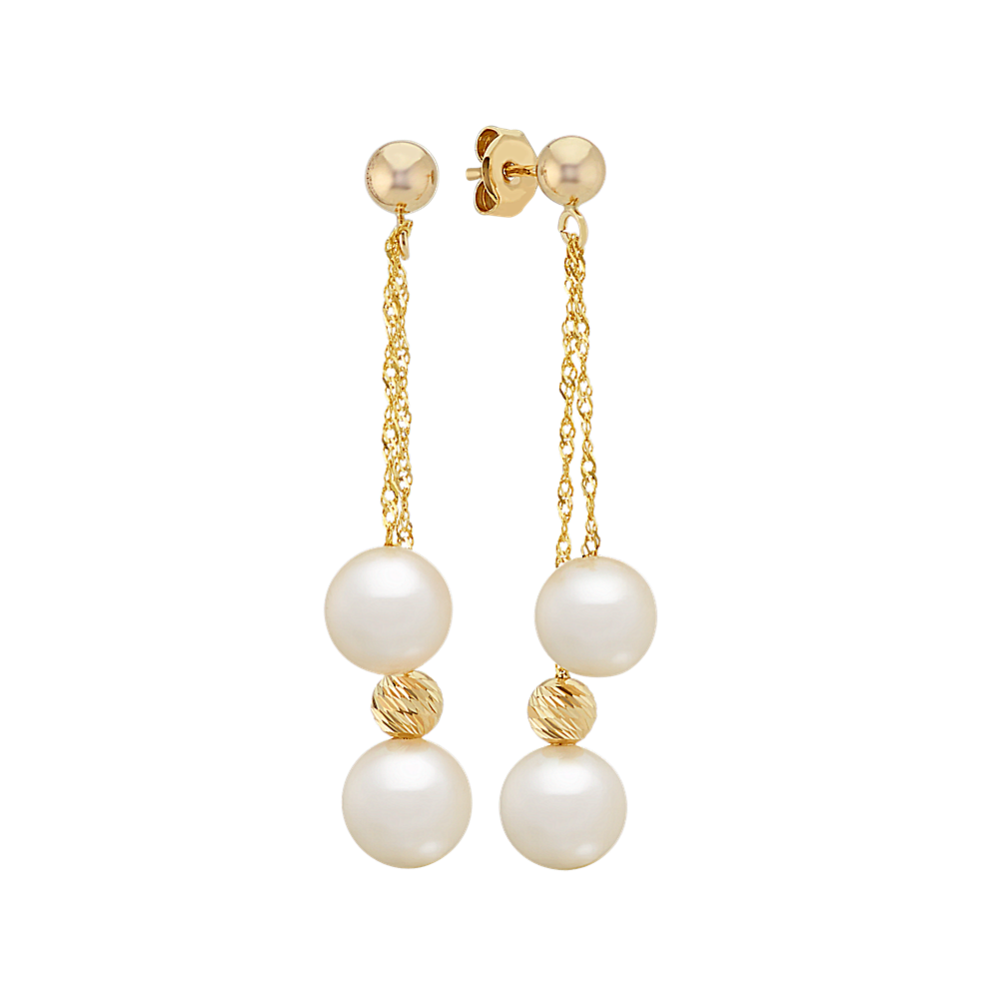 6.5mm Freshwater Cultured Pearl Dangle Earrings