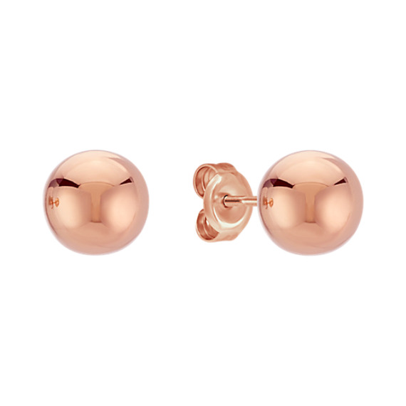 6mm 14k Rose Gold Ball Stud Earrings Shane Co 6mm 14k Rose Gold Ball Stud Earrings