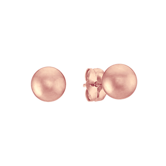 6mm Ball Stud Earrings in 14k Rose Gold