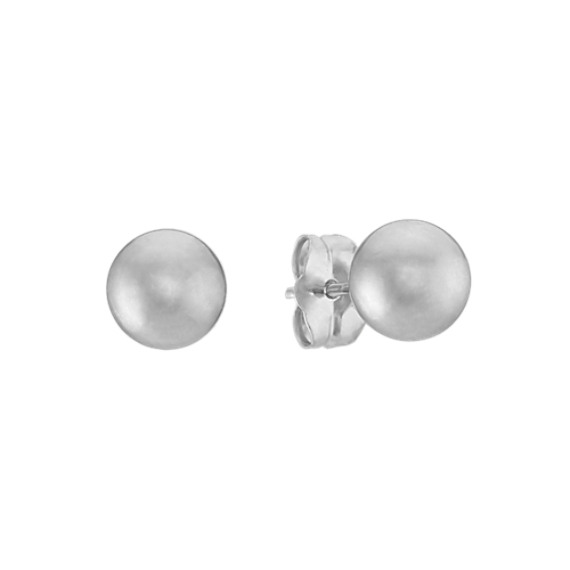 4mm Ball Stud Earrings in 14k White Gold | Shane Co.