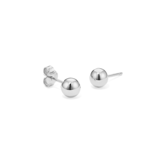 6mm 14K White Gold Ball Studs