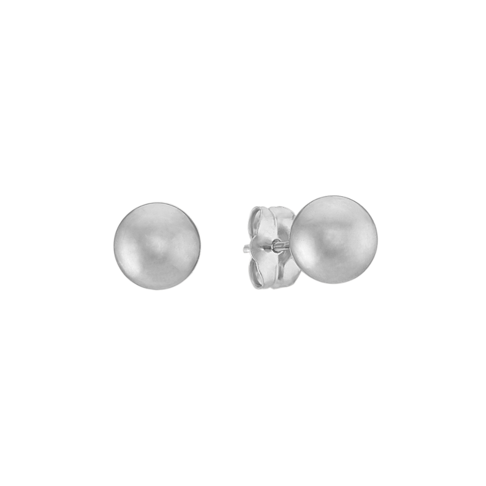 6mm Ball Stud Earrings in 14k White Gold