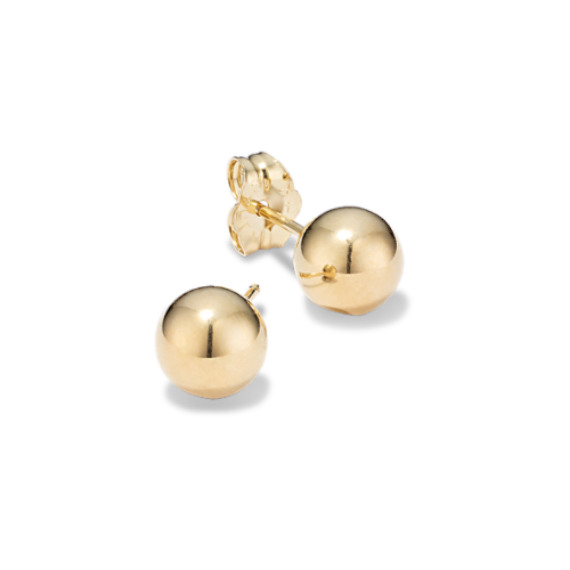 14k White Gold Ball Stud Earrings with Secure and Comfortable