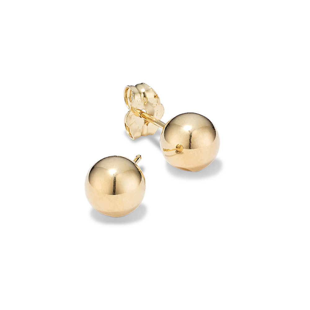 6mm Ball Stud Earrings in 14k Yellow Gold