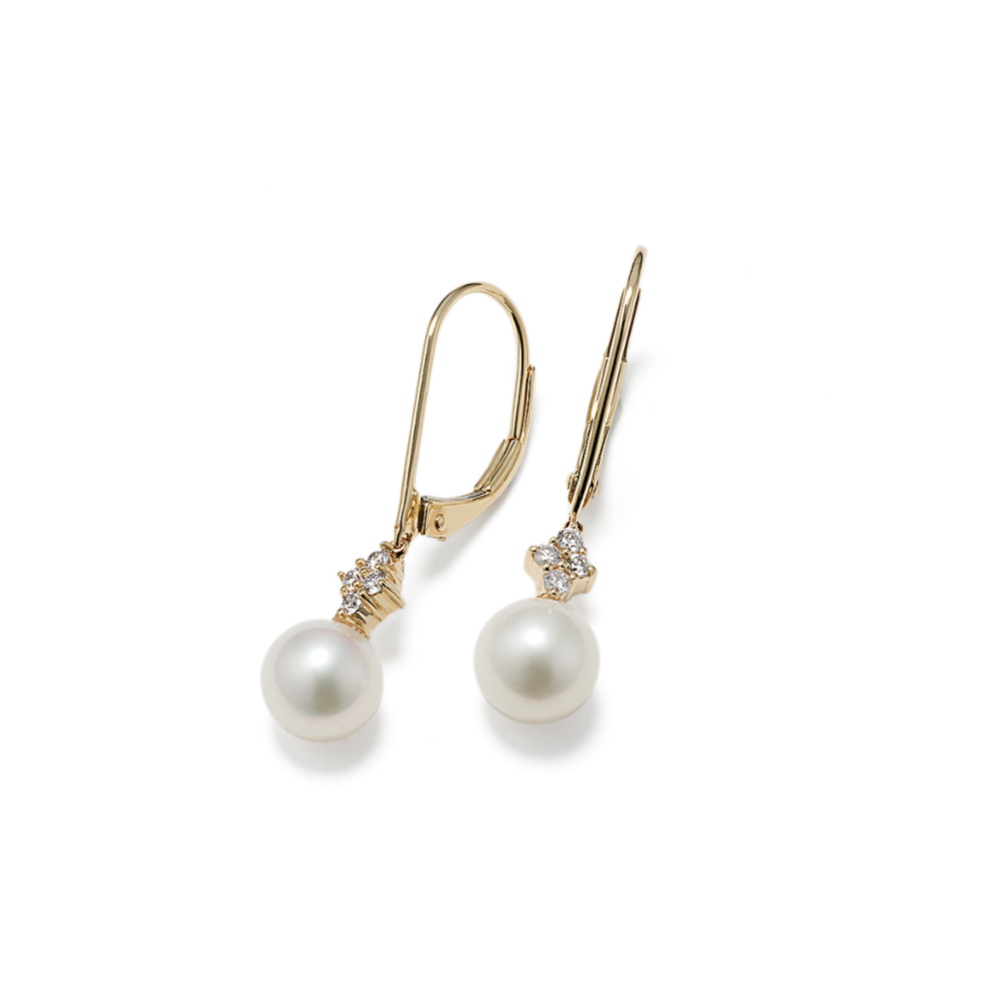 Maris Cultured Freshwater Pearl Diamond Earrings