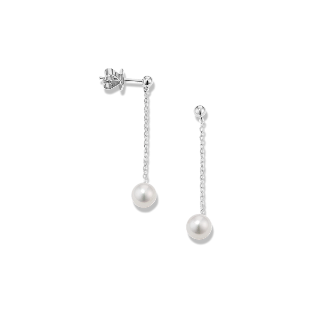 6mm Cultured Freshwater Pearl Drop Earrings