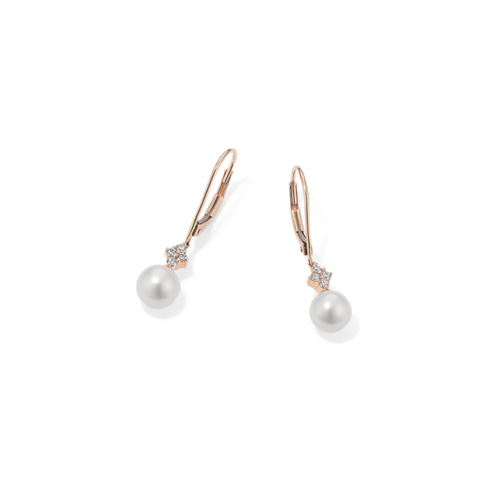 Maris Cultured Freshwater Pearl & Diamond Earrings