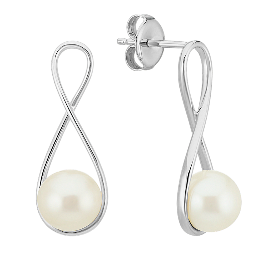 7.5mm Freshwater Infinity Cultured Pearl Earrings