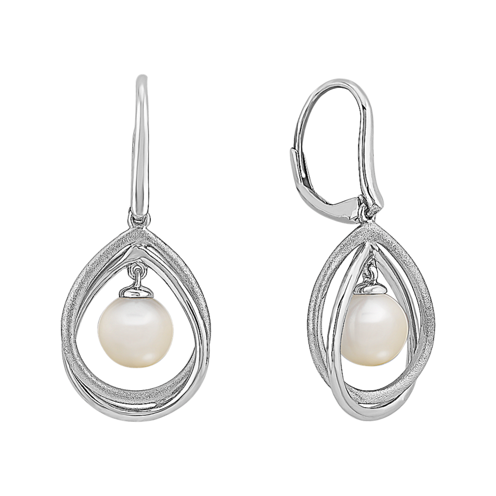 7.5mm Freshwater Cultured Pearl Earrings in Sterling Silver