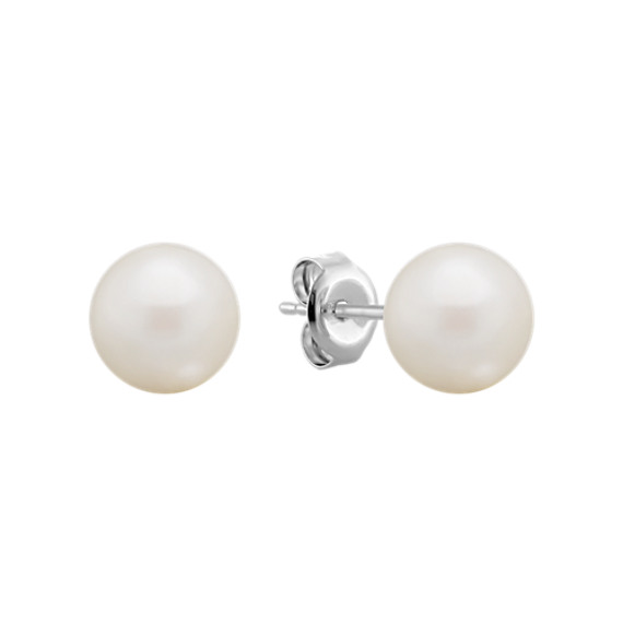 7mm Cultured Akoya Pearl Solitaire Earrings