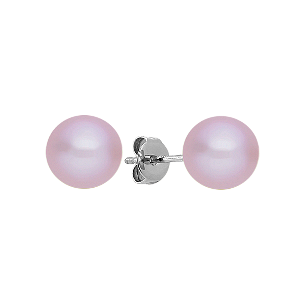 7mm Lavender Cultured Freshwater Pearl Solitaire Earrings