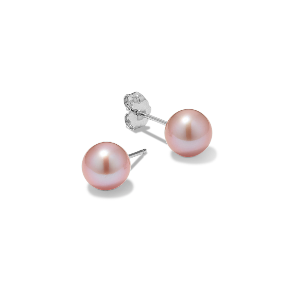 7mm Pink Freshwater Cultured Pearl Earrings