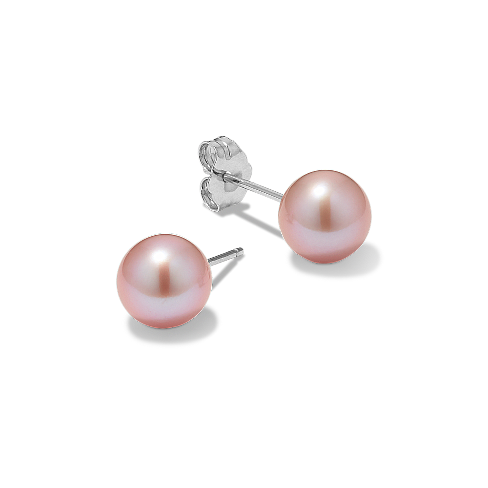 7mm Pink Cultured Freshwater Pearl Earrings