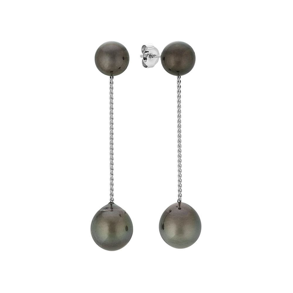 8-11mm Tahitian Cultured Pearl Earrings in Sterling Silver