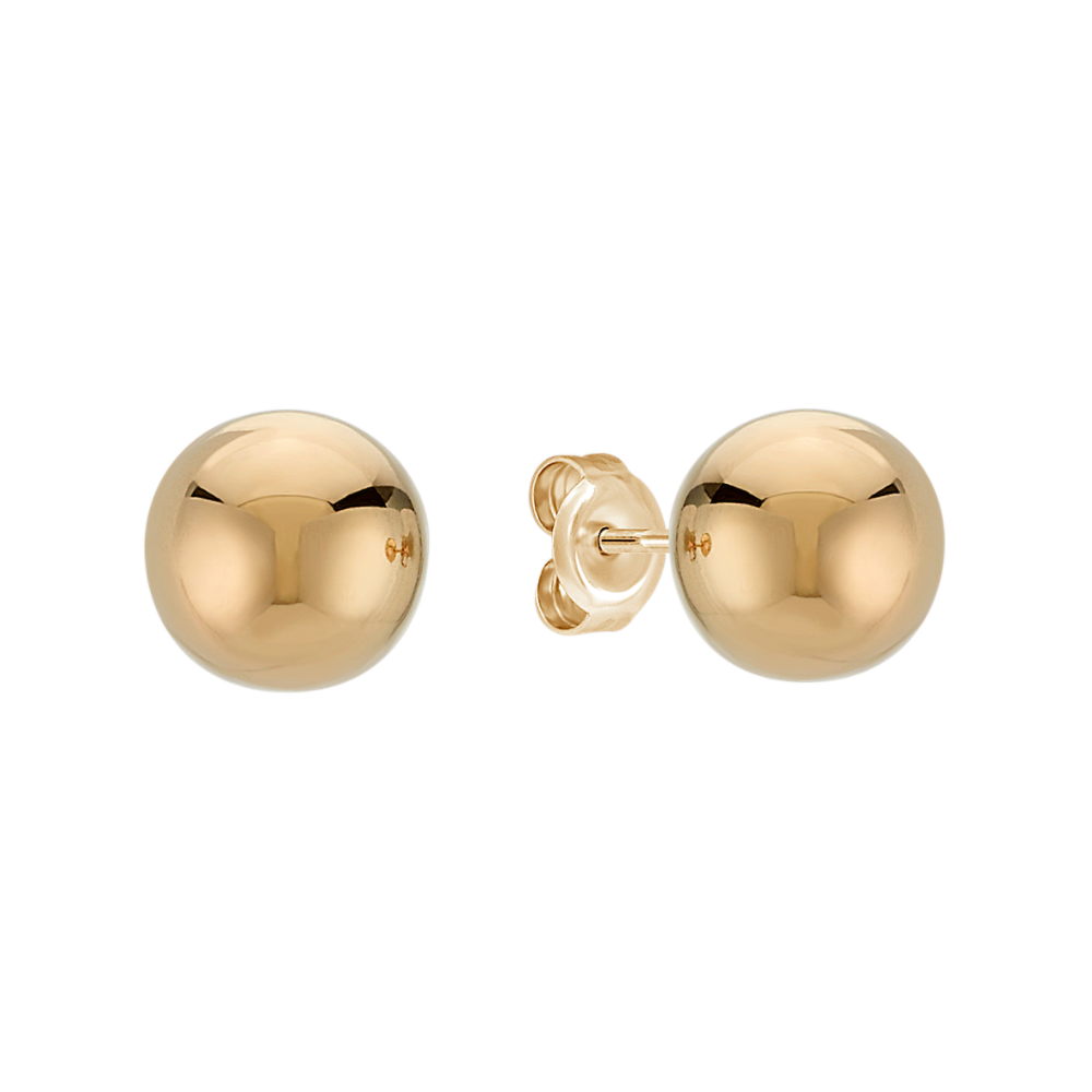 8mm 14kt Yellow Gold Ball Stud Earrings