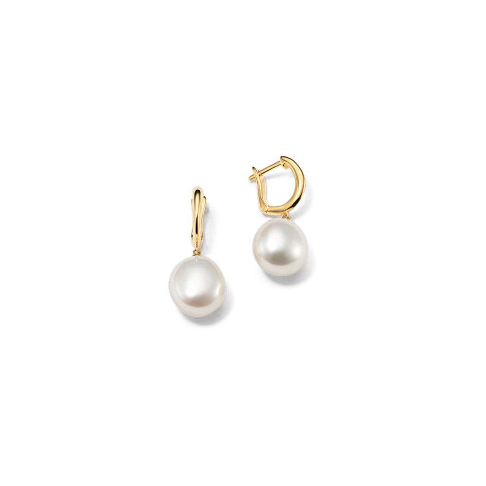 Baroque Cultured Freshwater Pearl Vermeil Hoops