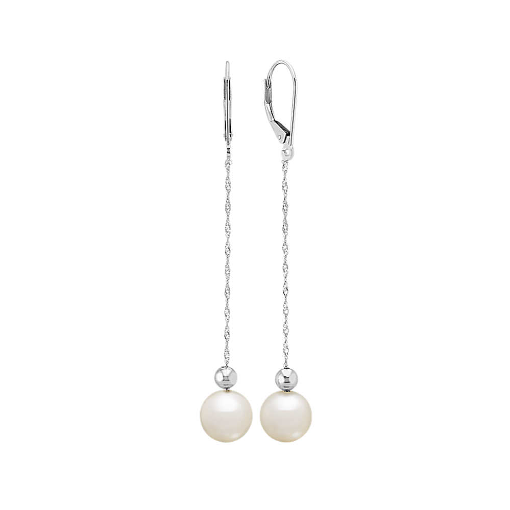 8mm Freshwater Cultured Pearl Dangle Earrings