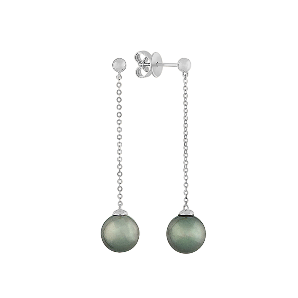 8mm Tahitian Cultured Pearl Dangle Earrings