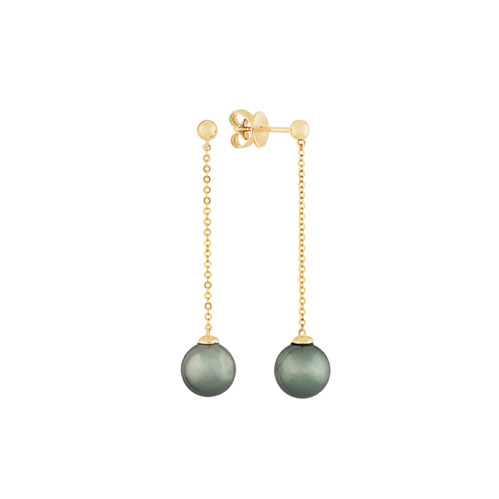 8mm Tahitian Cultured Pearl Dangle Earrings