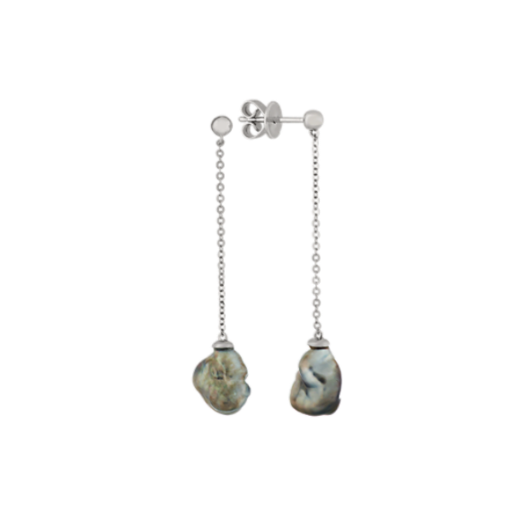 8mm Keshi Tahitian Pearl Dangle Earrings