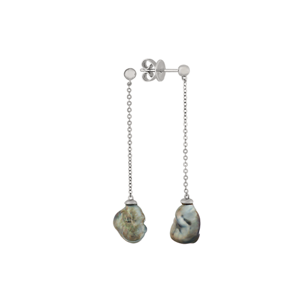 8mm Keshi Tahitian Pearl Dangle Earrings