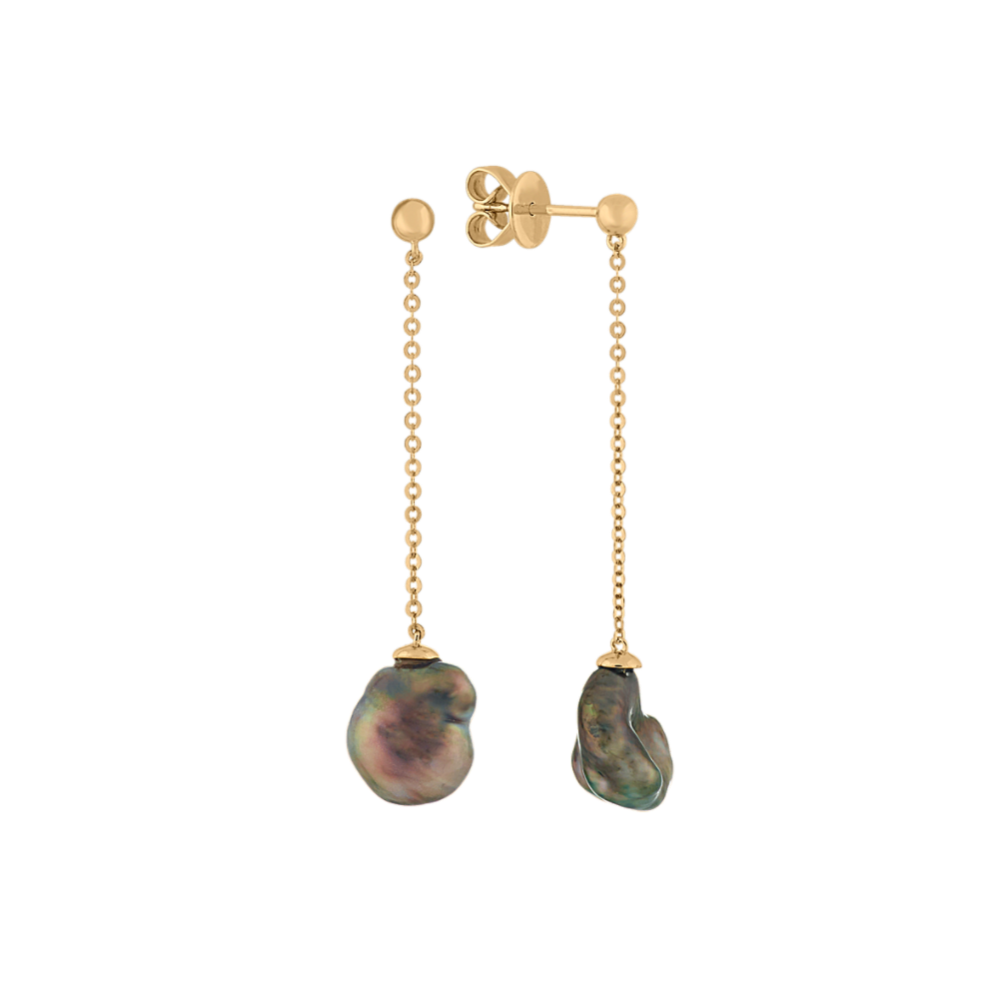 8mm Keshi Tahitian Pearl Dangle Earrings