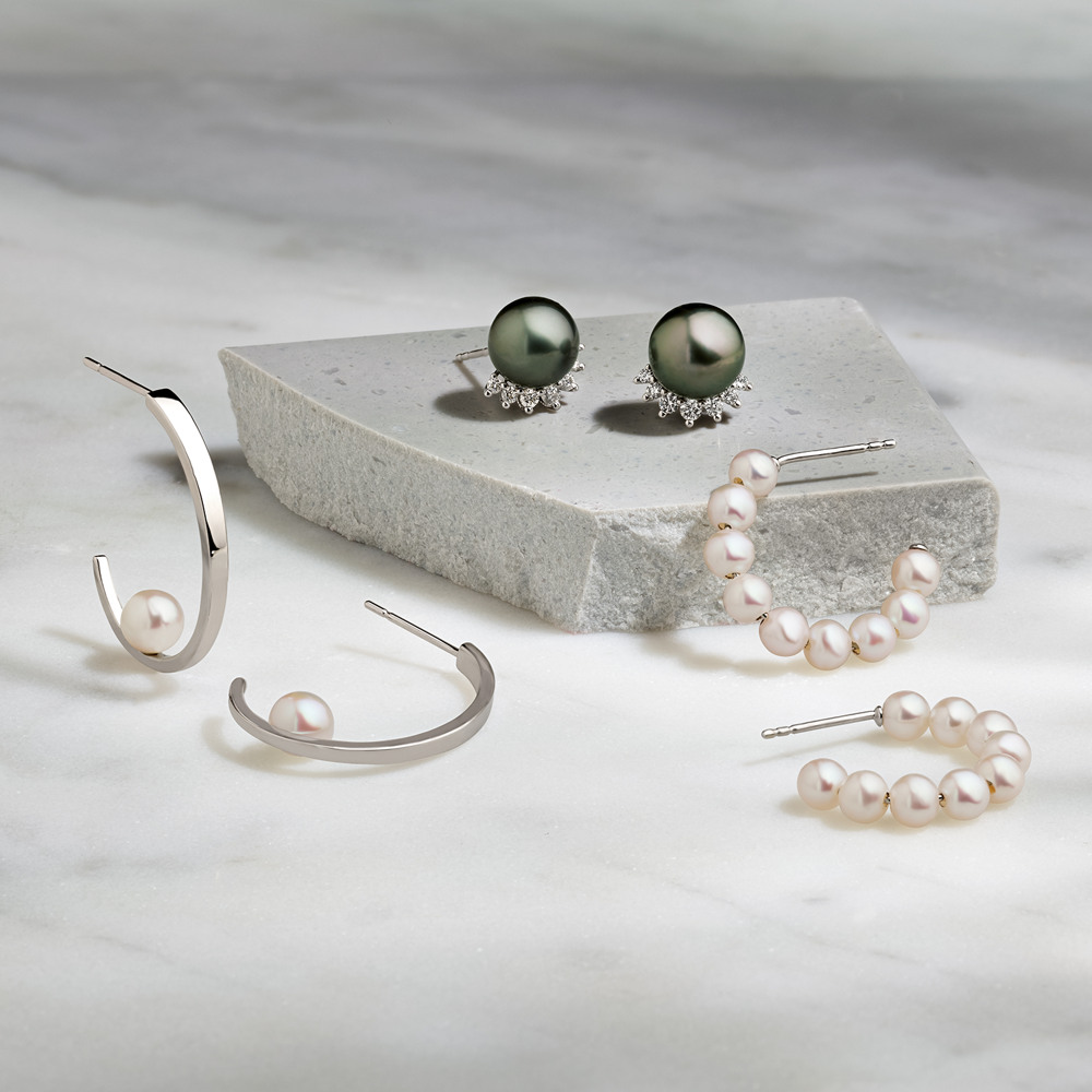 Large Pearl Earrings in Antique Silver - Princess Louise