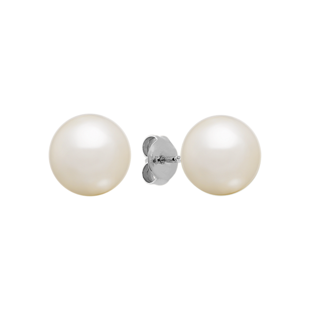9mm Freshwater Cultured Pearl Solitaire Earrings