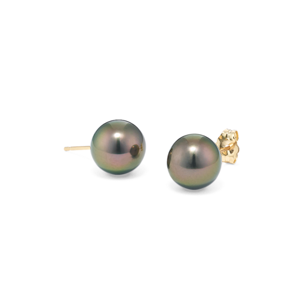 9mm Tahitian Cultured Pearl Solitaire Earrings