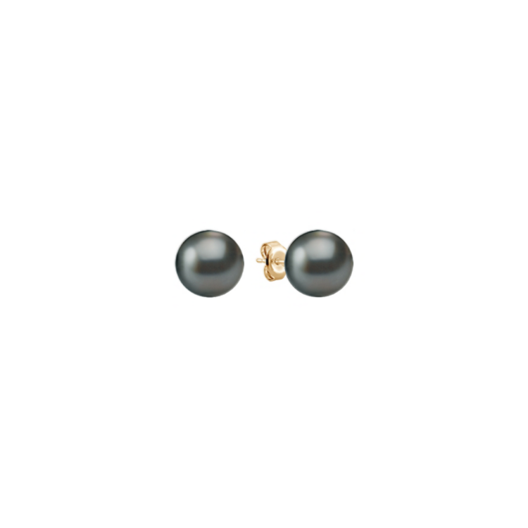 9mm Cultured Tahitian Pearl Solitaire Earrings