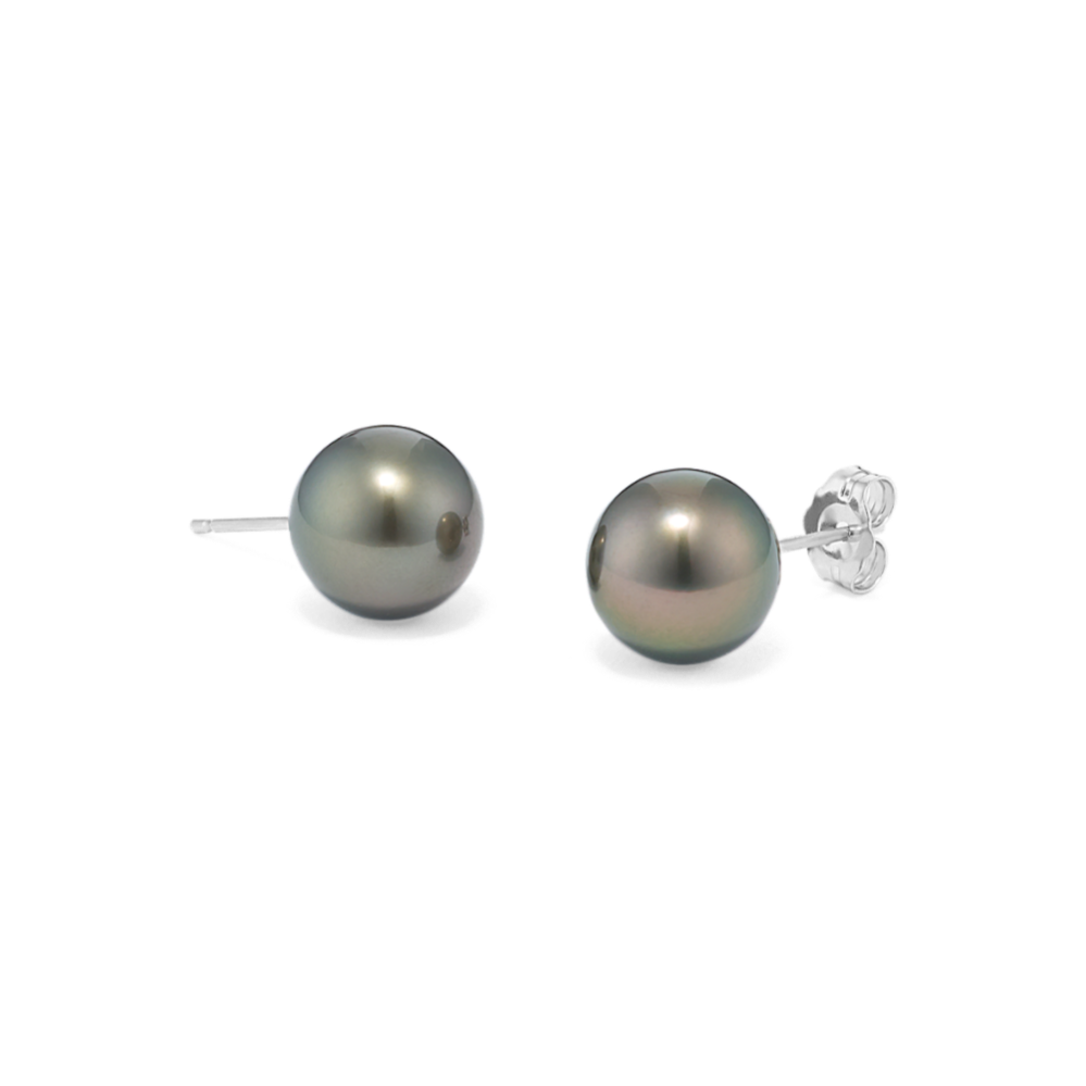 9mm Tahitian Cultured Pearl Solitaire Earrings