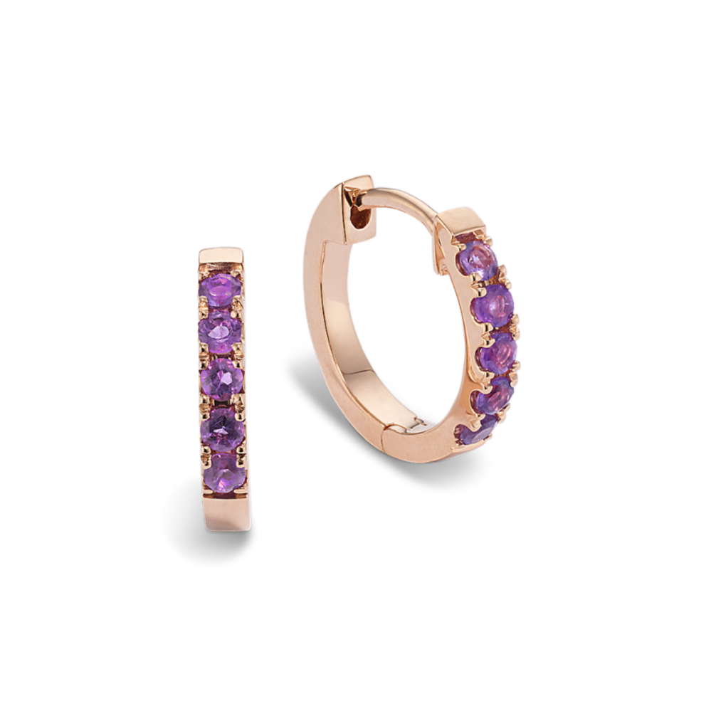 Amethyst Huggie Hoops